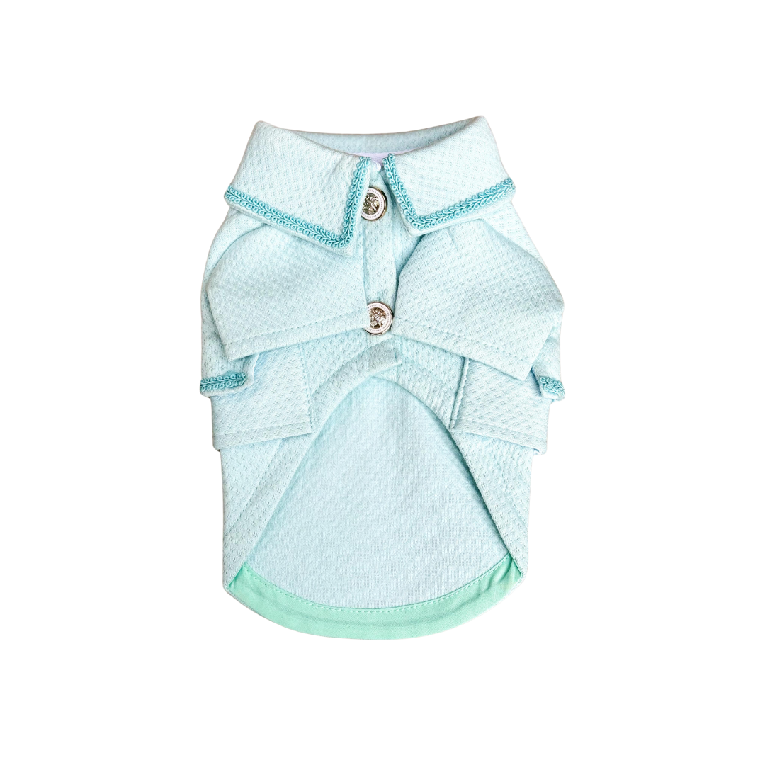 ABRIGO JACQUARD VERDE AGUA