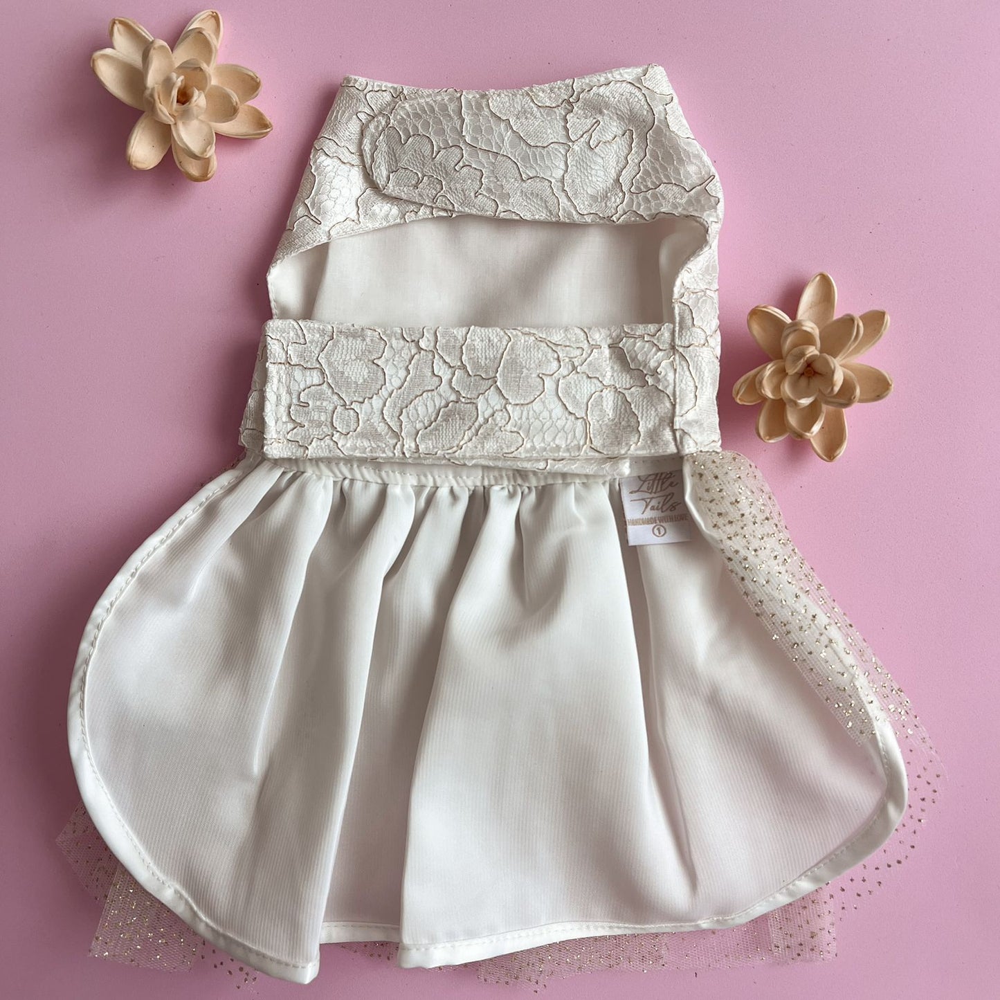 VESTIDO GALA PERLA DORADO