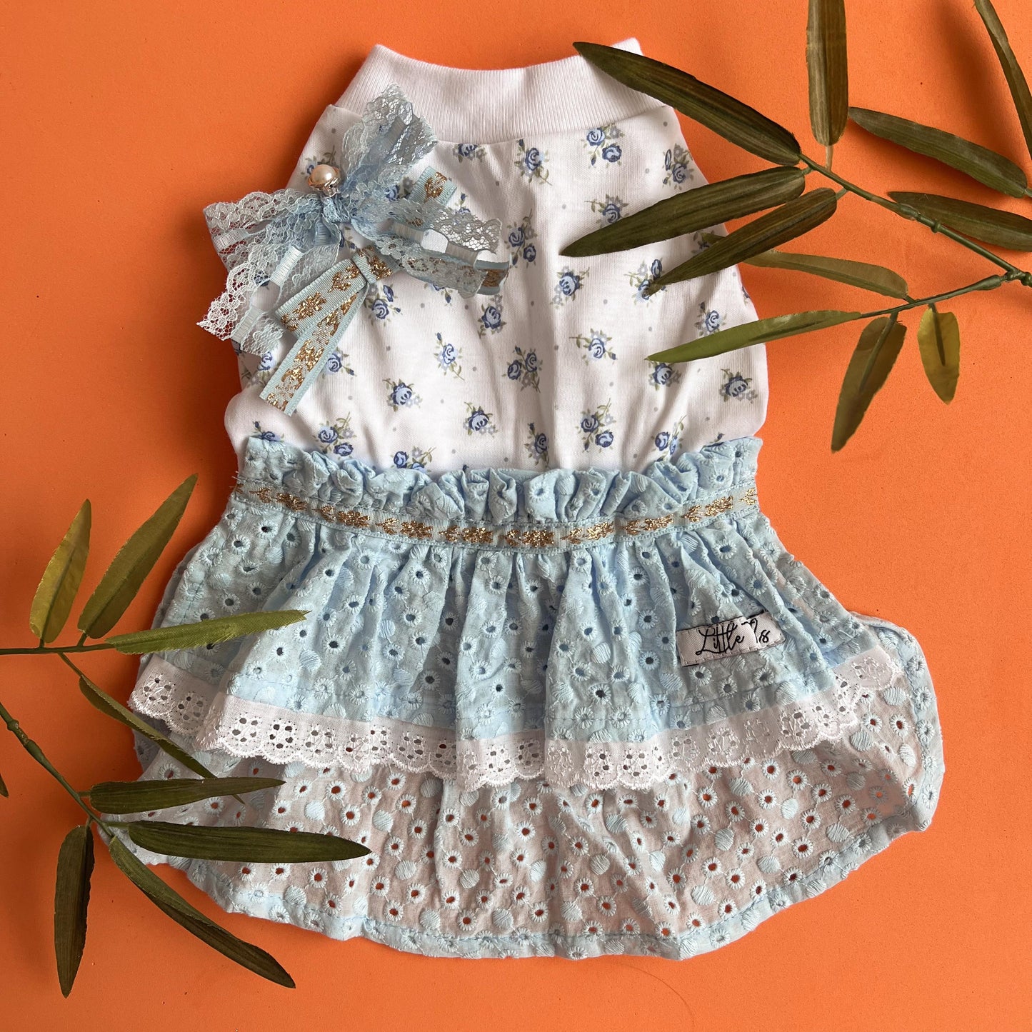VESTIDO BRODERIE CELESTE
