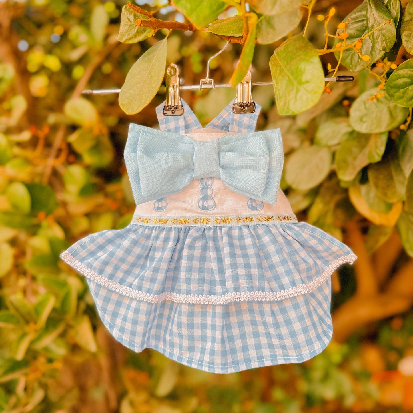 VESTIDO CELESTE CONEJOS