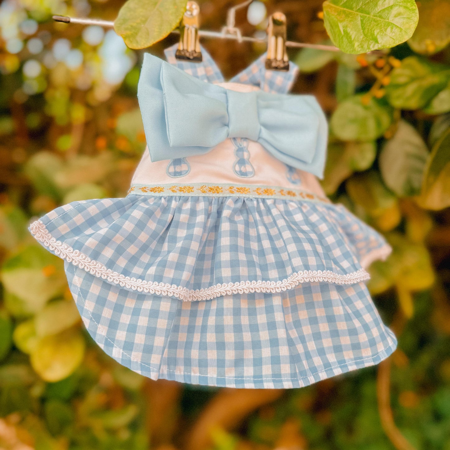 VESTIDO CELESTE CONEJOS