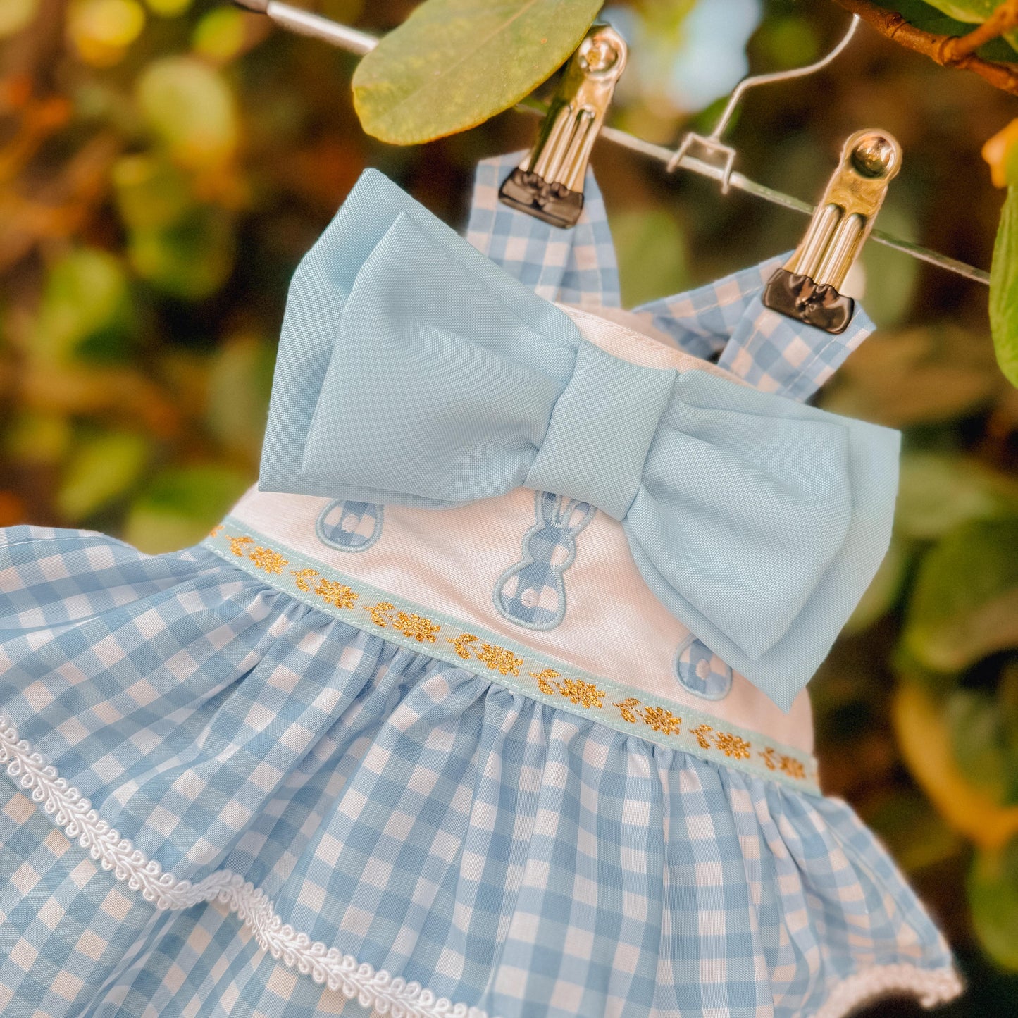 VESTIDO CELESTE CONEJOS