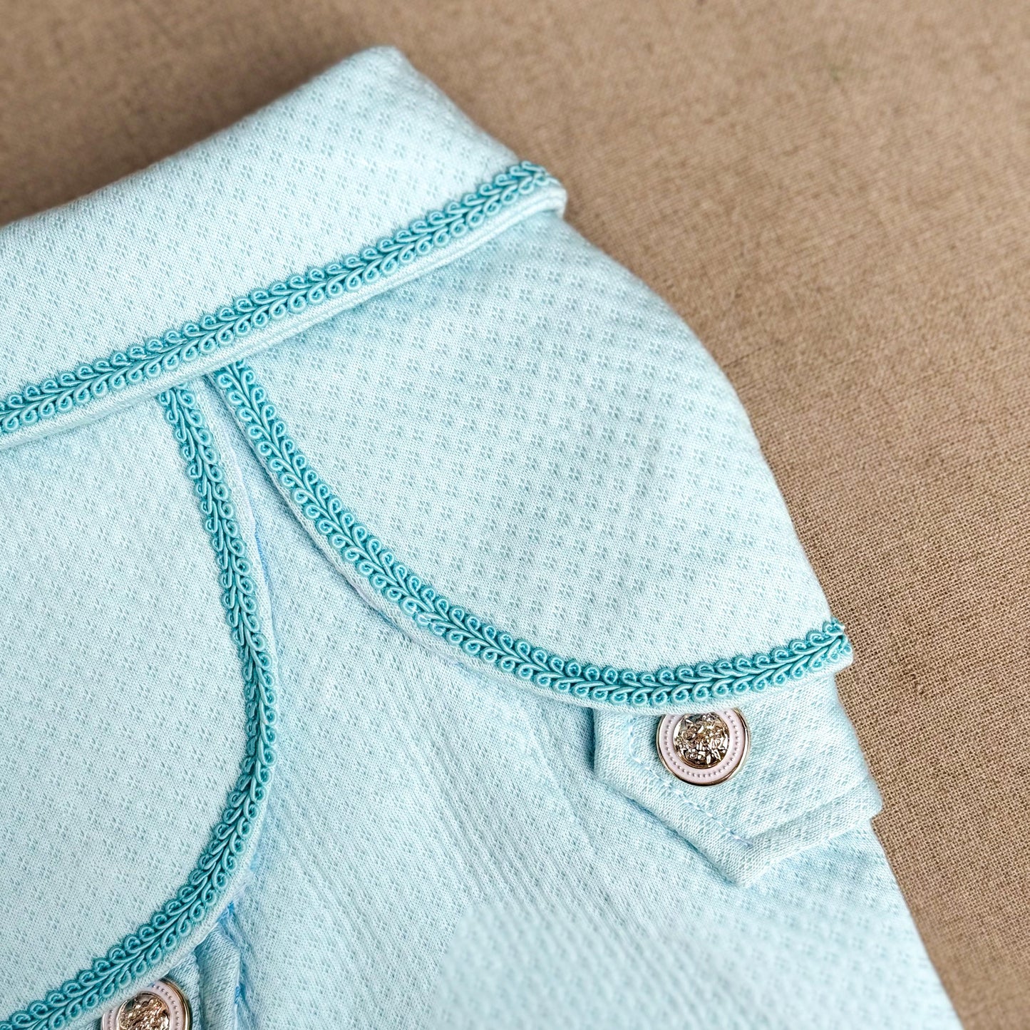 ABRIGO JACQUARD VERDE AGUA