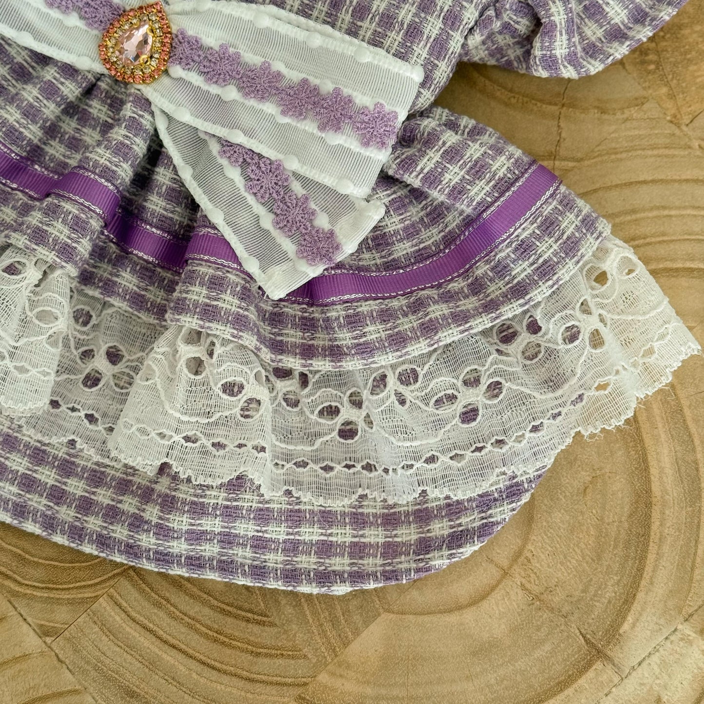 VESTIDO ABRIGO TWEED LILA