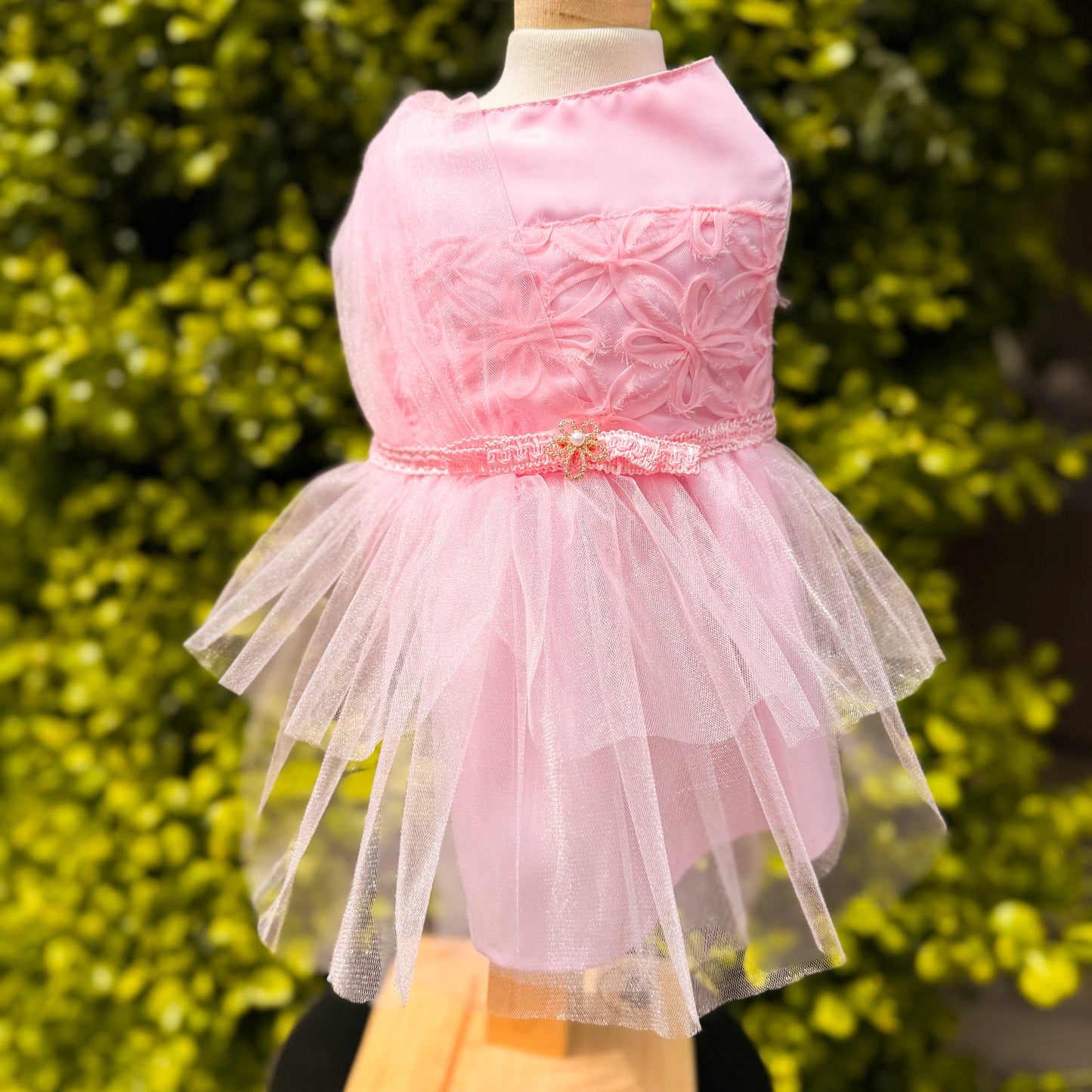VESTIDO GALA ROSA FLORES