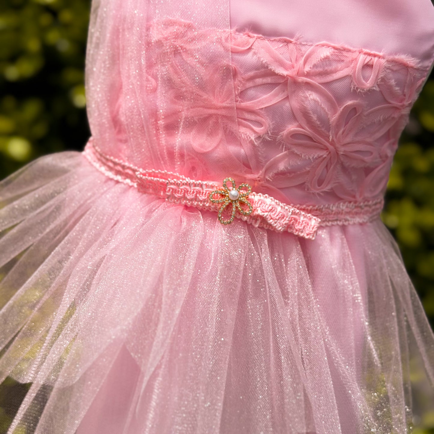 VESTIDO GALA ROSA FLORES