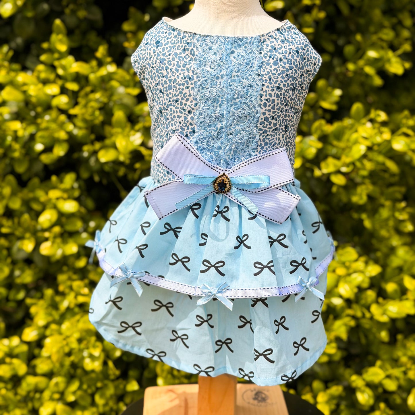 VESTIDO CELESTE LAZOS