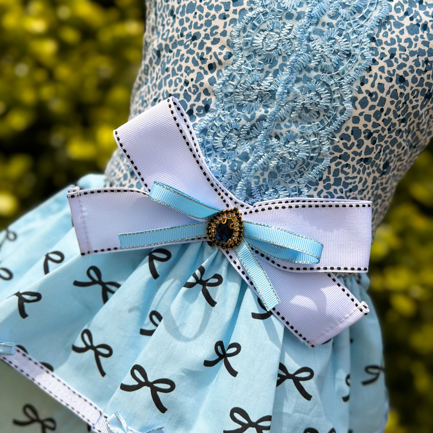 VESTIDO CELESTE LAZOS