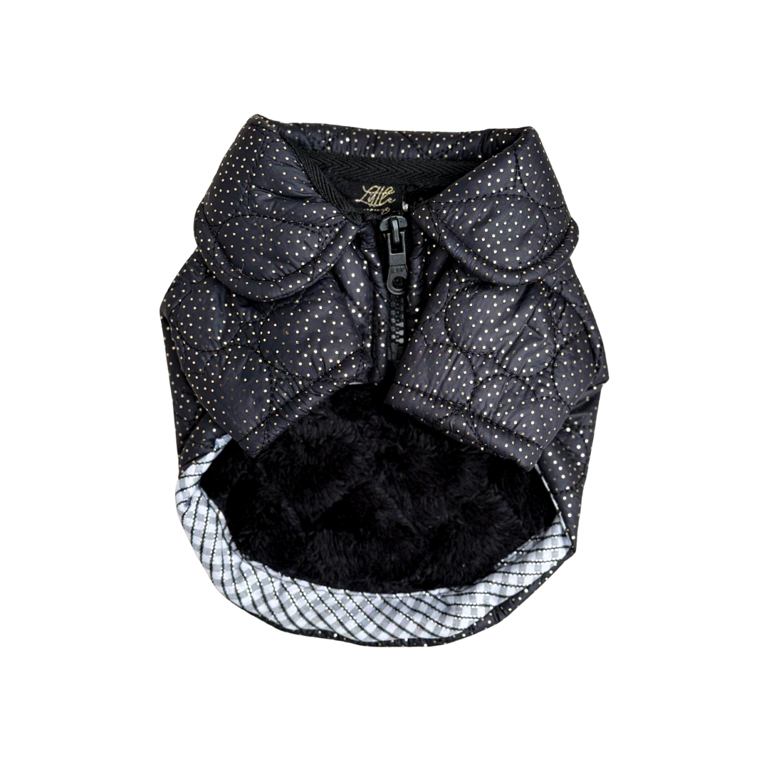 PARKA NEGRA CON DORADO