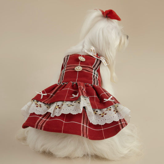 VESTIDO CASUAL NAVIDEÑO ROJO