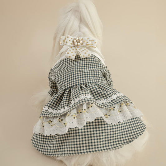 VESTIDO CASUAL NAVIDEÑO VERDE CUADROS