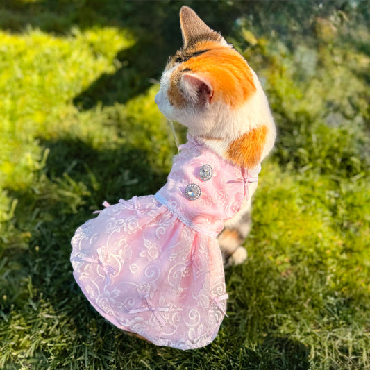 VESTIDO GALA ROSAS