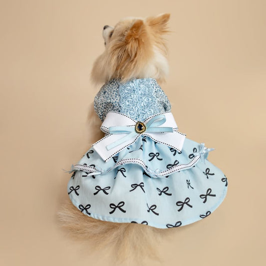 VESTIDO CELESTE LAZOS