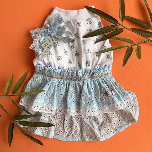 VESTIDO BRODERIE CELESTE