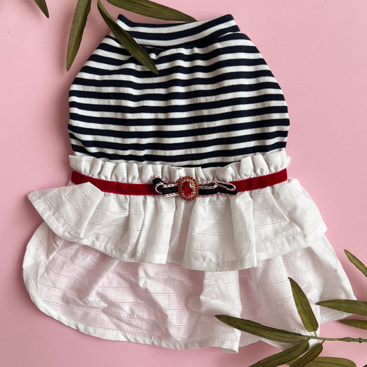 VESTIDO NAVY A RAYAS AZUL