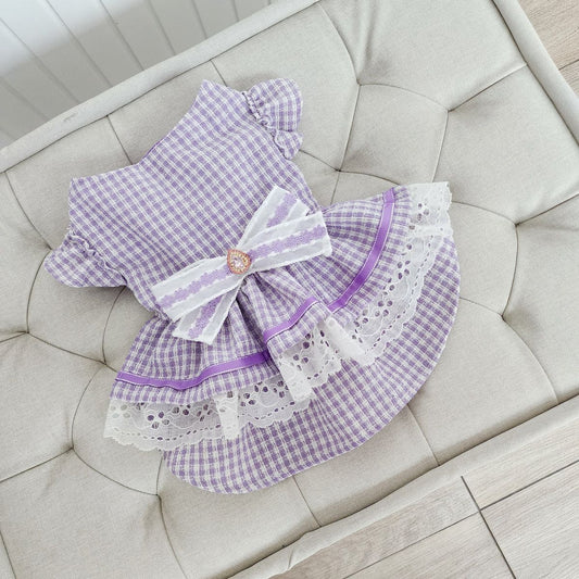 VESTIDO ABRIGO TWEED LILA