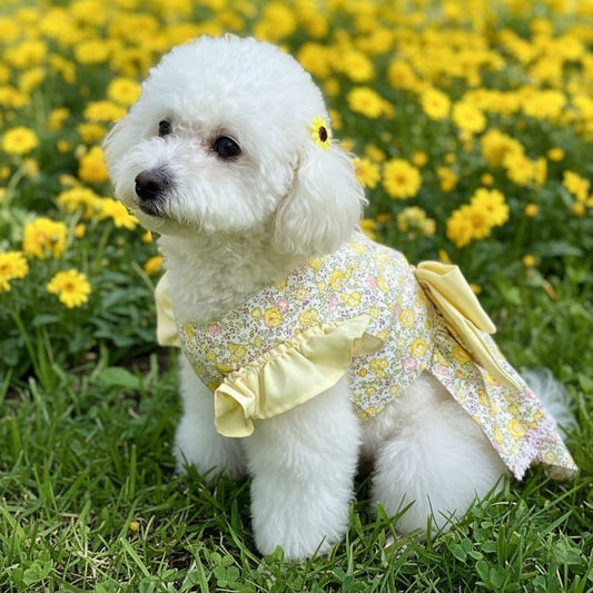 VESTIDO FLOREADO AMARILLO
